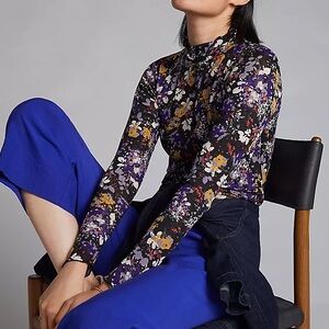 Daily Practice by Anthropologie • Sheer Turtleneck Top